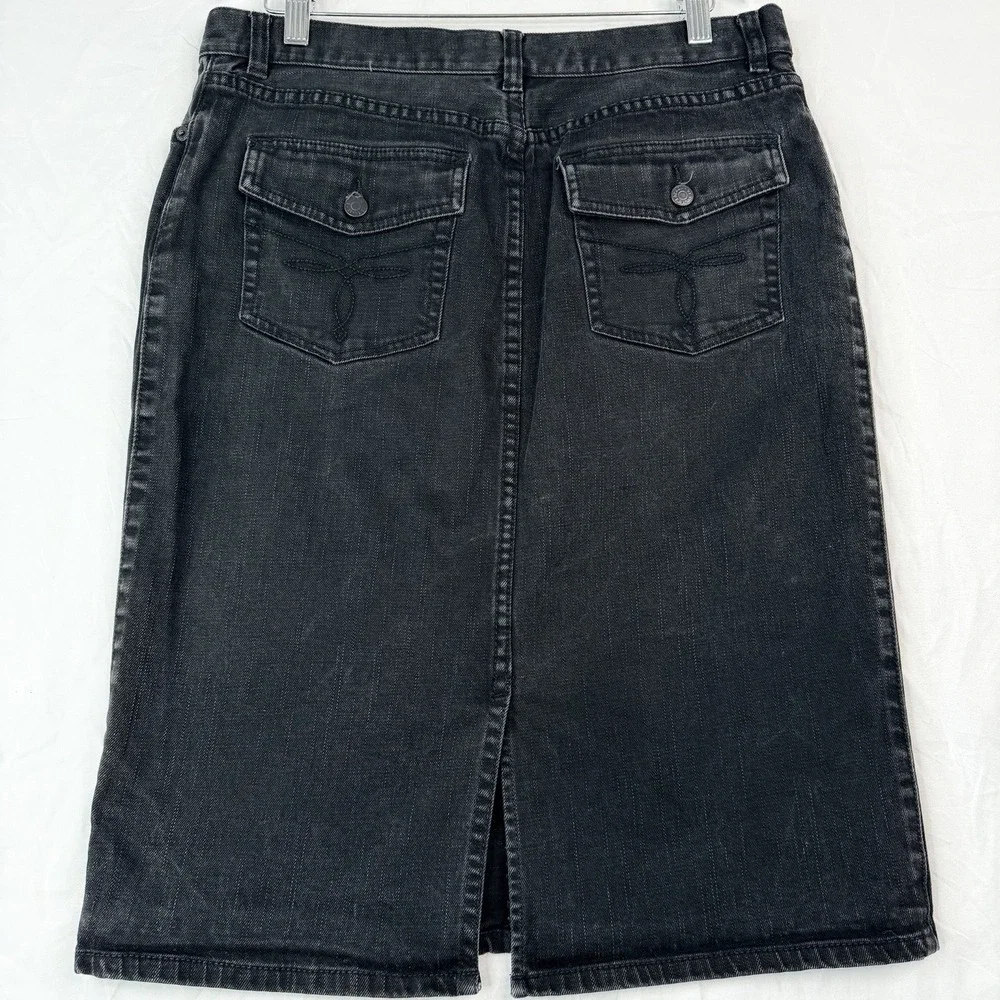 Lauren Jeans Co Ralph Lauren Denim Skirt Women's SZ-8 Black‎ Stretch Cotton